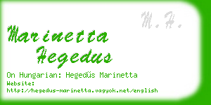 marinetta hegedus business card